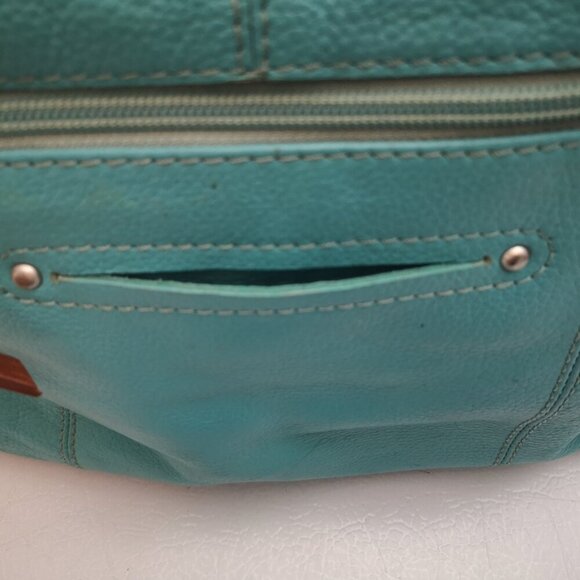 Nino BOSSI Turquoise and Brown Satchel - Picture 6 of 13